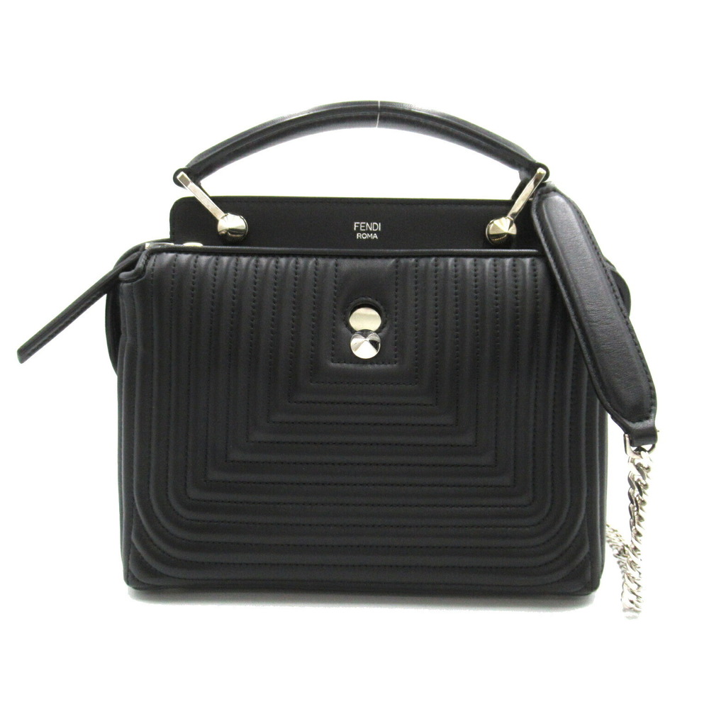 Fendi.Com Click 2way Shoulder Bag Leather Black - image 1